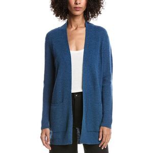 Forte Cashmere Womens  Wool & Cashmere-Blend Drape Cardigan, Blue